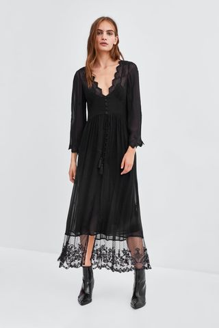 Zara + Semi-Sheer Dressing Gown