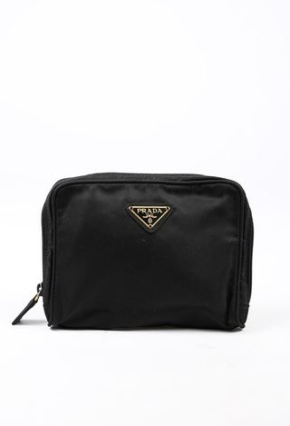 Prada + Black Nylon Logo Pouch Bag