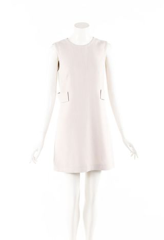 Prada + Beige Wool Sleeveless Mini Shift Dress