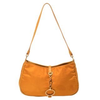 Prada + Orange Nylon and Leather Pochette Bag