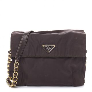 Prada + Nylon Tessuto Chain Shoulder Bag Ebano