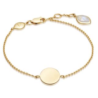 Missoma + Gold Vermeil Round Engravable Pendant Bracelet
