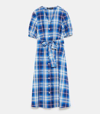 Zara + Check Taffeta Dress