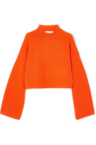 J.W.Anderson + Oversized Cropped Cable-Knit Wool and Cashmere-Blend Sweater