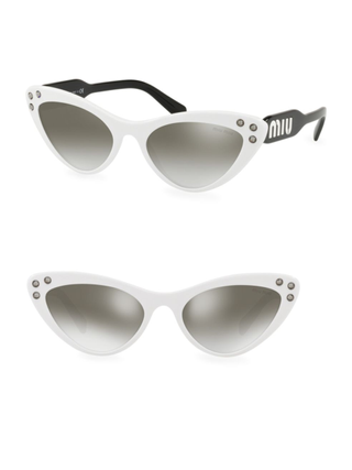 Miu Miu + 55MM Crystal Studded Cat Eye Sunglasses
