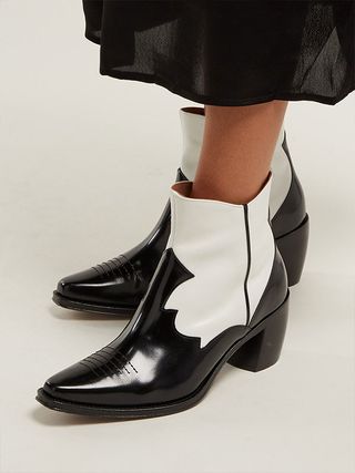 AlexaChung + Western Style Leather Ankle Boots