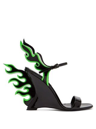 Prada + Flame Patent Leather Sandals