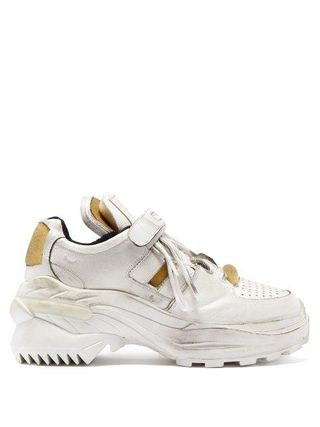 Maison Margiela + Retro Fit Deconstructed Low Top Leather Trainers