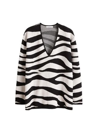 Violeta by Mango + Zebra Textured Sweater
