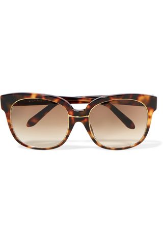 Linda Farrow + Oversized Square-Frame Tortoiseshell Acetate and Gold-Plated Sunglasses