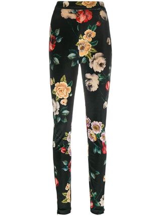 Attico + Floral Print Skinny Trousers