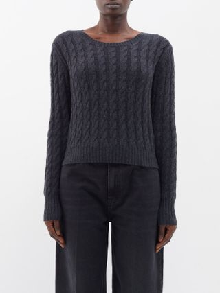 Toteme + Cable-Knit Merino Cropped Sweater