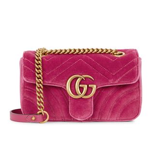 Gucci + GG Marmont Mini Velvet Shoulder Bag