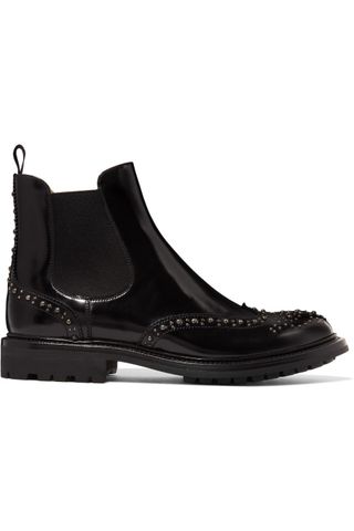 Church's + Aura Met Studded Glossed-Leather Chelsea Boots