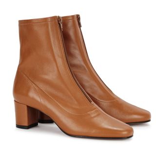 By Far + Neva Brown Leather Ankle Boots