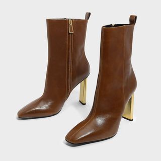Charles & Keith + Blade-Heel Leather Boots