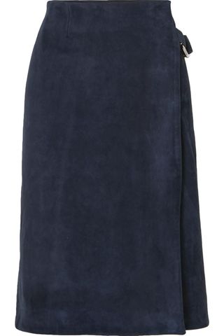 Adam Lippes + Suede Wrap Skirt