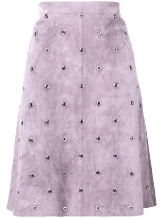 Bottega Veneta + Lilac Suede Skirt