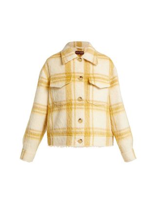 AlexaChung + Checked Wool Blend Jacket