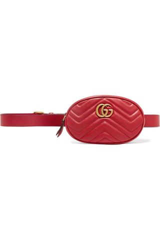 Gucci + Gg Marmont Quilted Leather Belt Bag