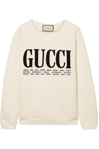 Gucci + Oversized Printed Cotton-Terry Sweatshirt