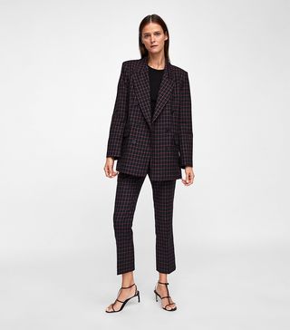 Zara + Checkered Blazer