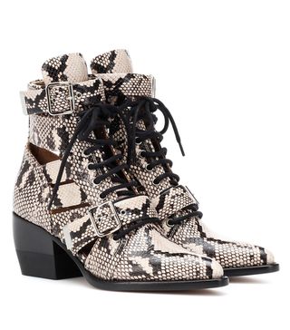 Chloé + Rylee Snake-Embossed Boots