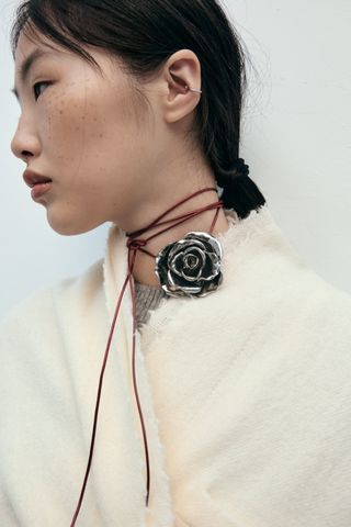 Zara + Cord Rose Necklace