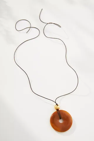 Frasier Sterling + Smooth Stone Necklace