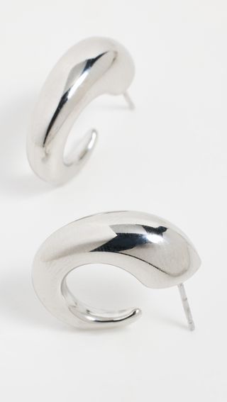 By Adina Eden + Solid Bubble Elongated Hoop Earrings