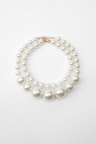 Zara + Large Pearl Double Necklace