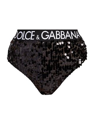Dolce&Gabbana + Sequin Logo Bikini-Cut Briefs