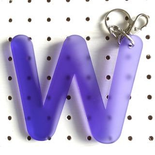 Alphabet Sweats + Large Purple Frosted Perspex Letter Keyring