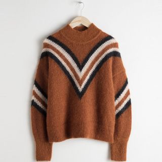 & Other Stories + Mock Neck Varsity Stripe Sweater