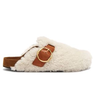 Isabel Marant + Mirvin Shearling and Leather Backless Clogs