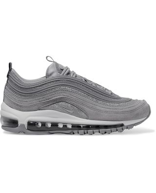 Nike + Air Max 97 Glittered Leather and Suede Sneakers