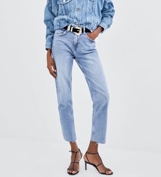 Zara + Hi-Rise Straight Jeans