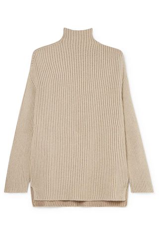 Agnona + Metallic Cashmere-Blend Turtleneck Sweater