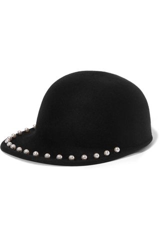 Eugenia Kim + Faux Pearl-Embellished Wool-Felt Cap