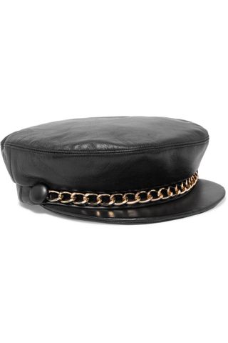 Eugenia Kim + Marina Chain-Embellished Leather Cap