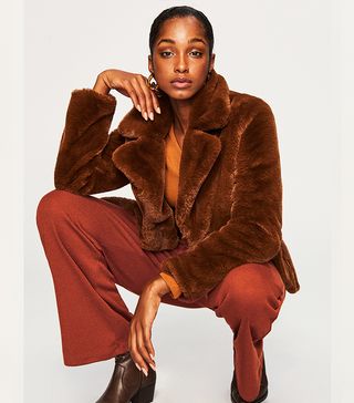 Reserved + Faux Fur With Wide Collar