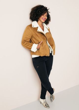 Violeta + Faux Shearling-Lined Jacket