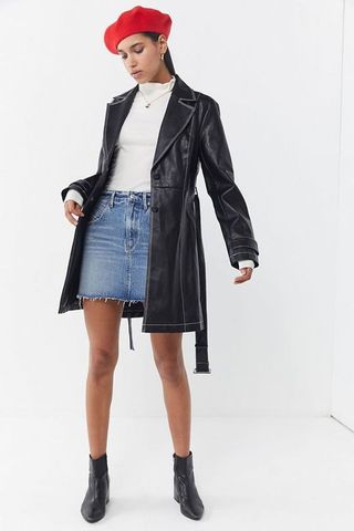 Urban Outfitters + Irina Faux-Leather Trench Coat