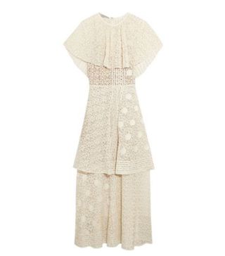 Stella McCartney + Appliquéd Tiered Cotton-Blend Lace Gown