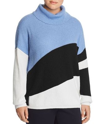 Marina Rinaldi + Affabiale Color Block Ribbed Sweater
