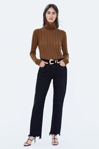 Zara + Ribbed Turtleneck Sweater