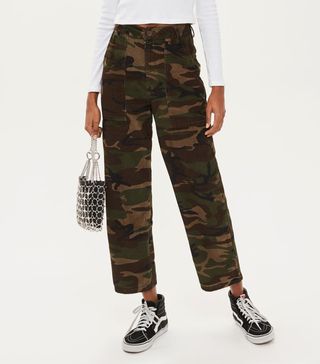 Topshop + Corduroy Camouflage Trousers