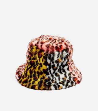 Topshop + Mixed Animal Print Bucket Hat