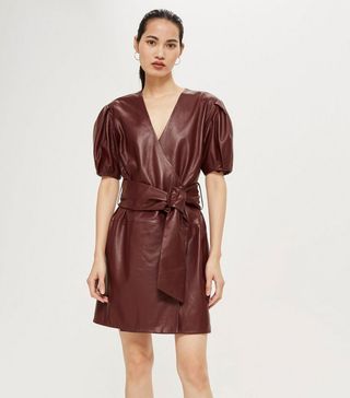 Topshop + Leather Wrap Dress by Boutique