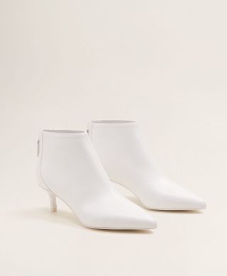 Mango + Zipped Leather Ankle Boots